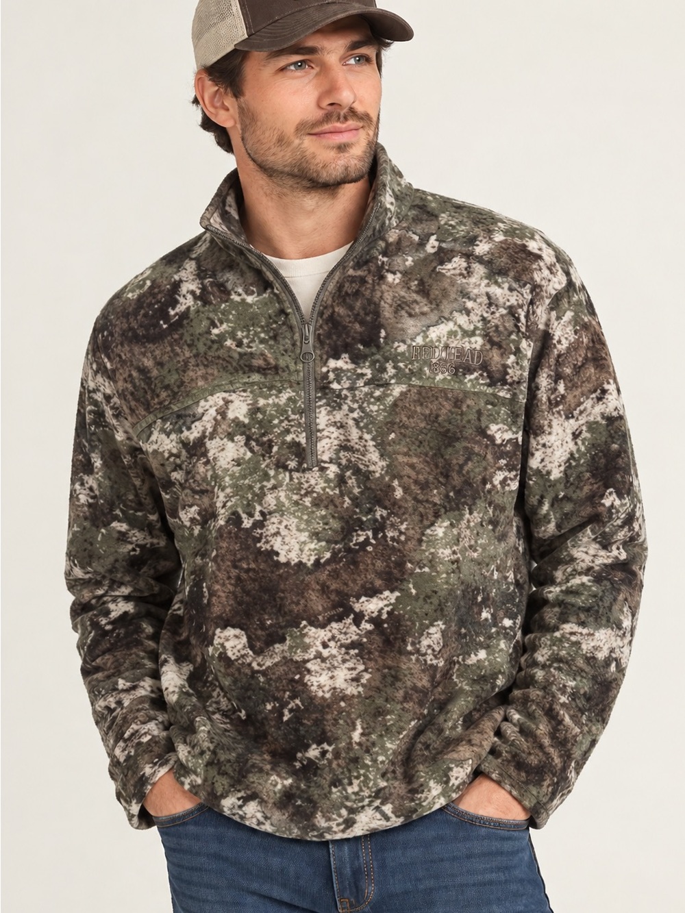 RedHead 1856 Men’s L Camo Fleece Quarter Zip Hunting Pullover